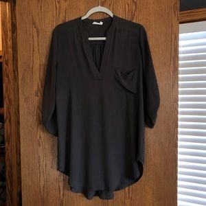 Lush Tunic Blouse, Size Medium, Deep Olive Green